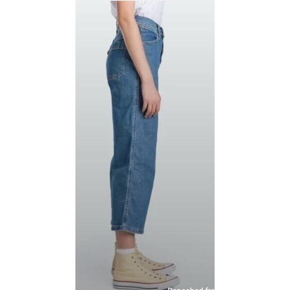 Levis Womens Mile High Cropped Wide Leg Jeans W 29 Button Fly Fisherman Sailor - Picture 14 of 15